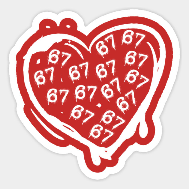 Graffiti 67 Heart Magnet by Creatifly Graphic Tees