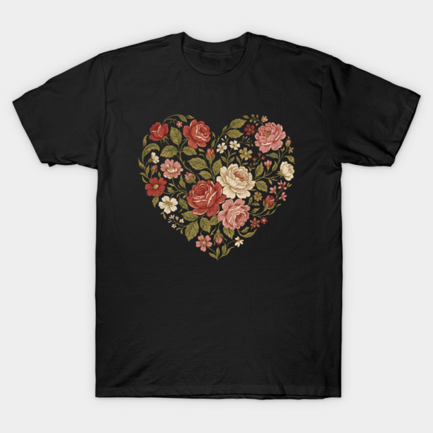 Floral Heart of Love T-Shirt by Creatifly Graphic Tees