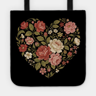 Floral Heart of Love Tote