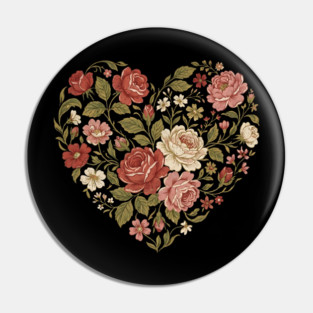 Floral Heart of Love Pin