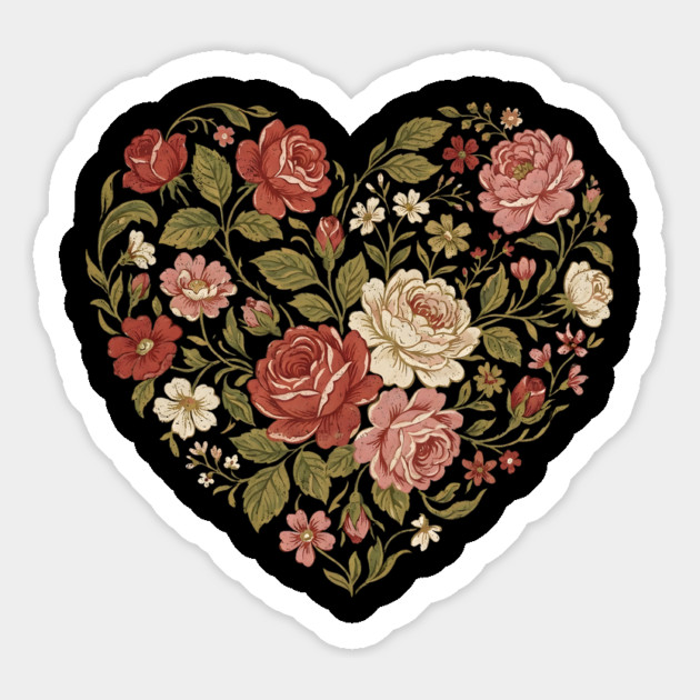 Floral Heart of Love Magnet by Creatifly Graphic Tees