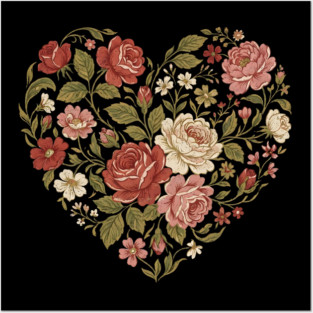 Floral Heart of Love Posters and Art