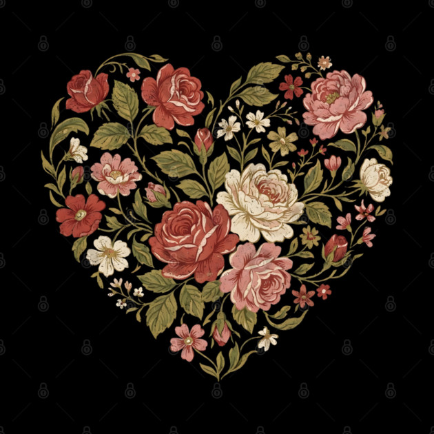 Floral Heart of Love by Creatifly Graphic Tees