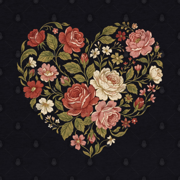 Floral Heart of Love by Creatifly Graphic Tees