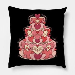 Heart Shaped Cake of Love Pillow