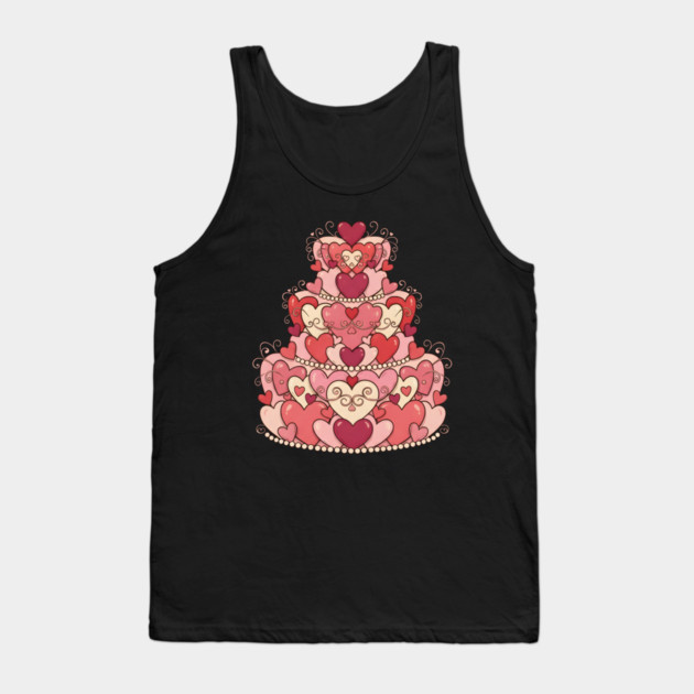 Heart Shaped Cake of Love Tank Top by Creatifly Graphic Tees