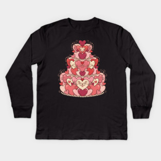 Heart Shaped Cake of Love Kids Long Sleeve T-Shirt