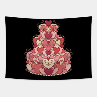 Heart Shaped Cake of Love Tapestry