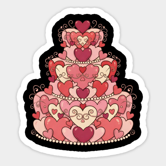 Heart Shaped Cake of Love Magnet by Creatifly Graphic Tees