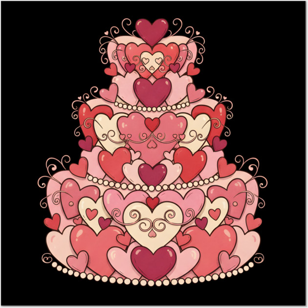 Heart Shaped Cake of Love Wall Art by Creatifly Graphic Tees