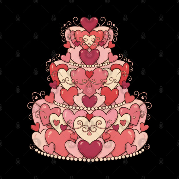 Heart Shaped Cake of Love by Creatifly Graphic Tees