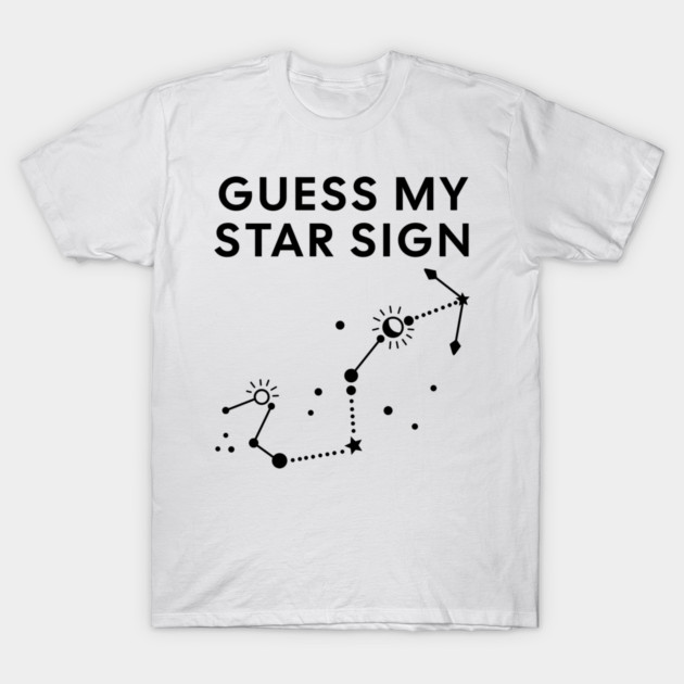 Guess My Star Sign – Scorpio Zodiac, Astrology Constellation - Black Print T-Shirt by Designed By Marty