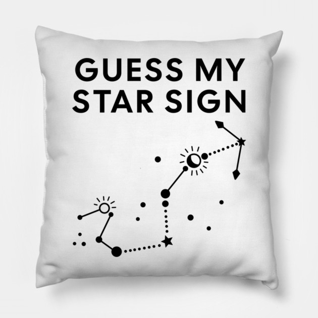 Guess My Star Sign – Scorpio Zodiac, Astrology Constellation - Black Print Pillow by Designed By Marty