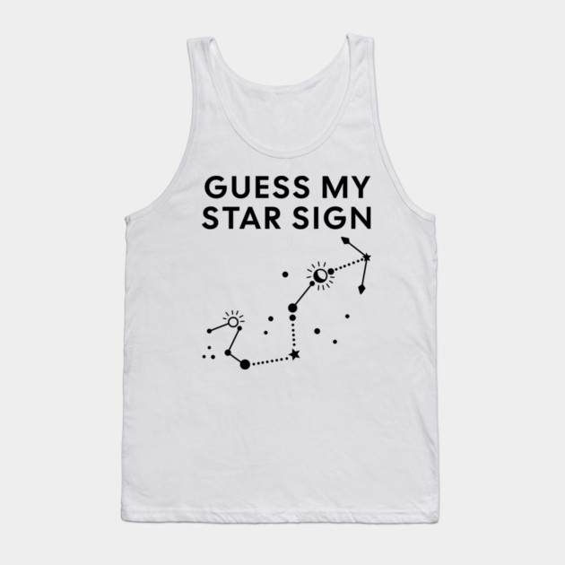Guess My Star Sign – Scorpio Zodiac, Astrology Constellation - Black Print Tank Top by Designed By Marty