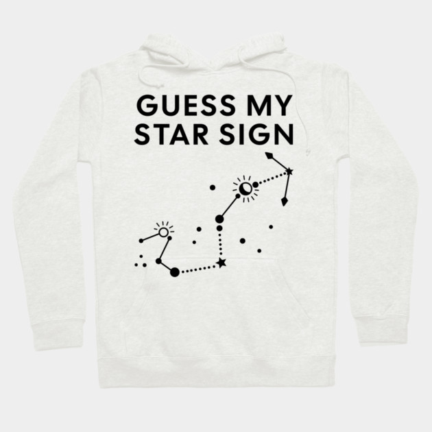 Guess My Star Sign – Scorpio Zodiac, Astrology Constellation - Black Print Hoodie by Designed By Marty