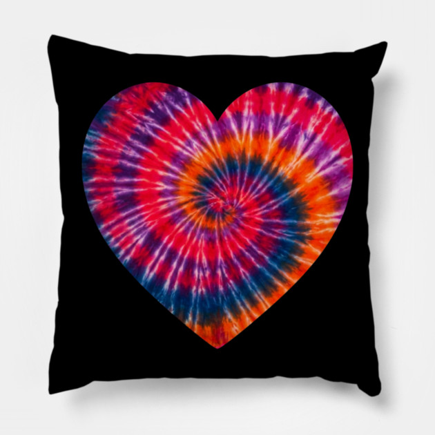 Tie Dye Heart of Love Pillow by Creatifly Graphic Tees