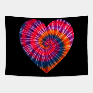 Tie Dye Heart of Love Tapestry
