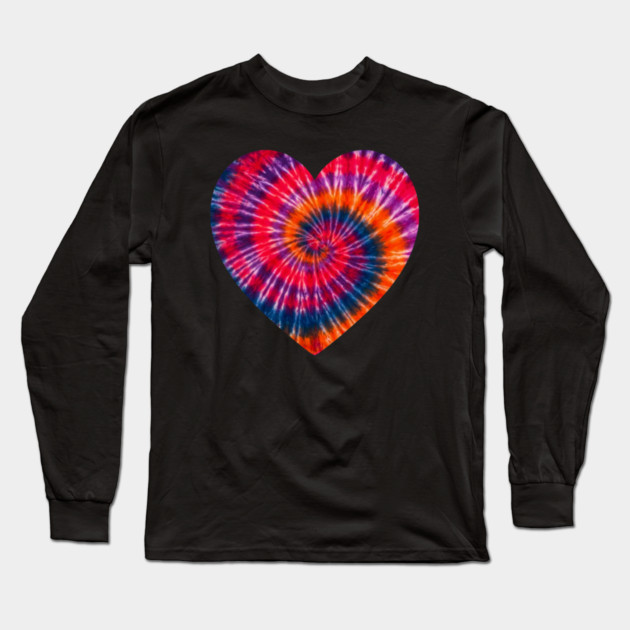 Tie Dye Heart of Love Long Sleeve T-Shirt by Creatifly Graphic Tees