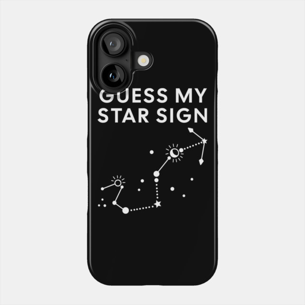 Guess My Star Sign – Scorpio Zodiac, Astrology Constellation - White Print Phone Case by Designed By Marty