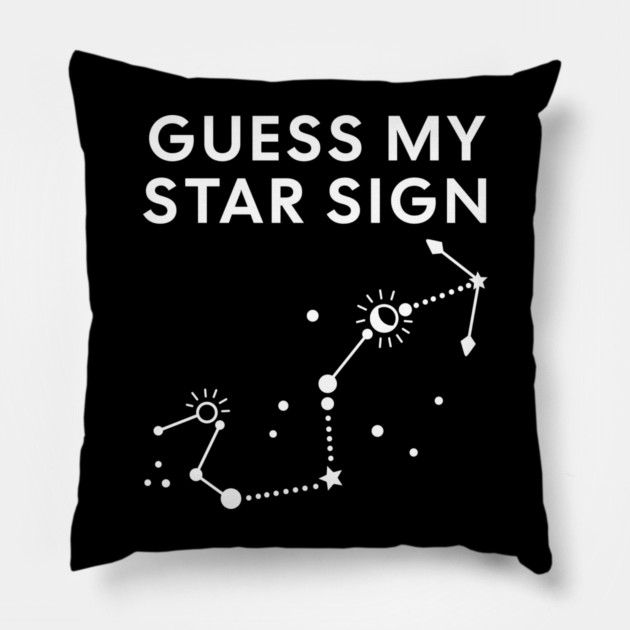 Guess My Star Sign – Scorpio Zodiac, Astrology Constellation - White Print Pillow by Designed By Marty