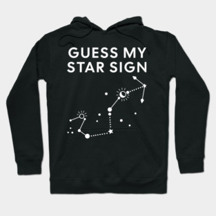 Guess My Star Sign – Scorpio Zodiac, Astrology Constellation - White Print Hoodie