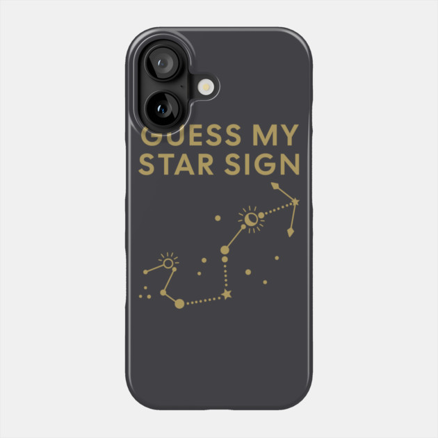 Guess My Star Sign – Scorpio Zodiac, Astrology Constellation - Antique Gold Print Phone Case by Designed By Marty