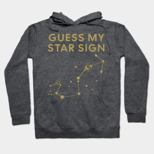 Guess My Star Sign – Scorpio Zodiac, Astrology Constellation - Antique Gold Print Hoodie
