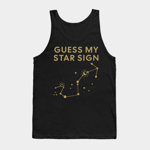 Guess My Star Sign – Scorpio Zodiac, Astrology Constellation - Antique Gold Print Tank Top by Designed By Marty