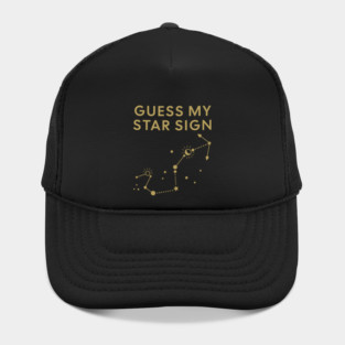Guess My Star Sign – Scorpio Zodiac, Astrology Constellation - Antique Gold Print Hat