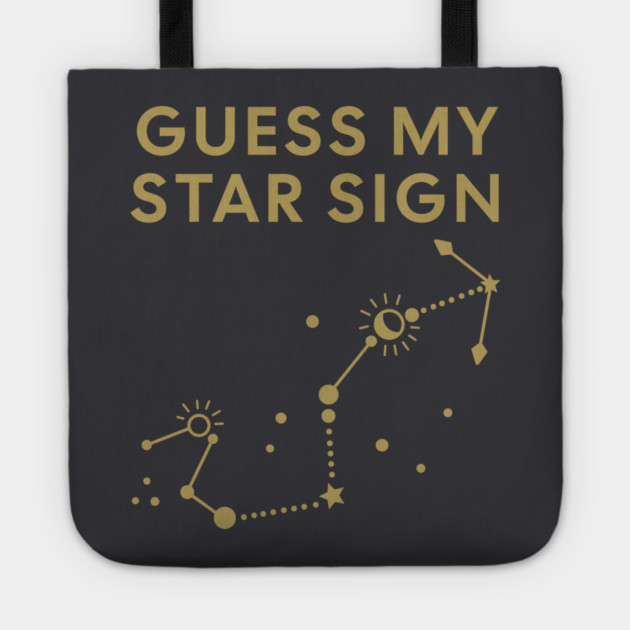 Guess My Star Sign – Scorpio Zodiac, Astrology Constellation - Antique Gold Print Tote by Designed By Marty