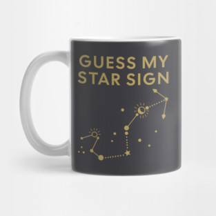 Guess My Star Sign – Scorpio Zodiac, Astrology Constellation - Antique Gold Print Mug