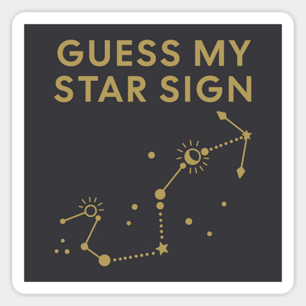 Guess My Star Sign – Scorpio Zodiac, Astrology Constellation - Antique Gold Print Magnet by Designed By Marty