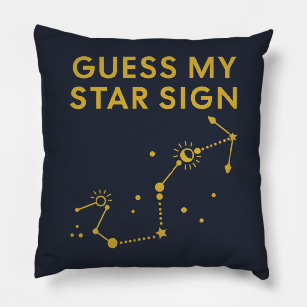 Guess My Star Sign – Scorpio Zodiac, Astrology Constellation - Classic Gold Print Pillow by Designed By Marty
