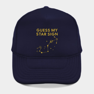 Guess My Star Sign – Scorpio Zodiac, Astrology Constellation - Classic Gold Print Hat