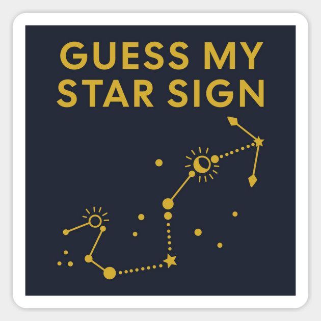 Guess My Star Sign – Scorpio Zodiac, Astrology Constellation - Classic Gold Print Magnet by Designed By Marty