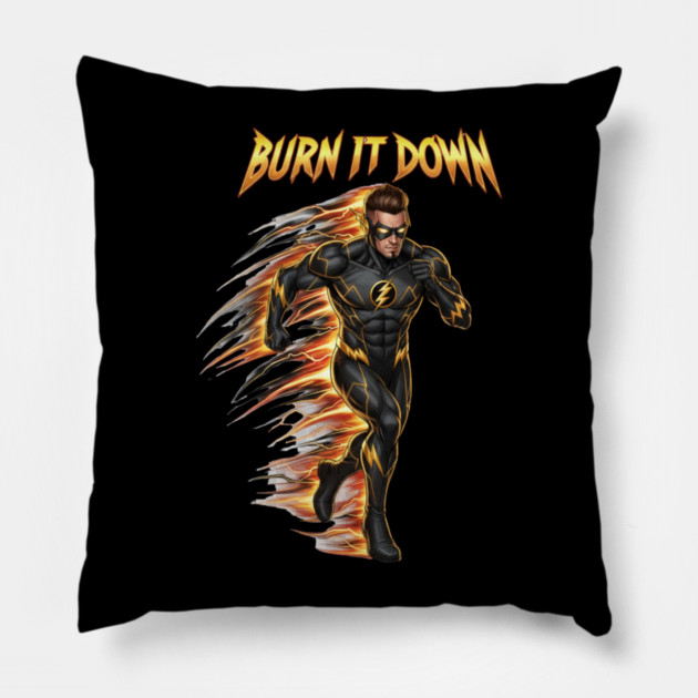 Burn It Down | No Mercy Mentality & Relentless Champion Energy Pillow by Muhammad Naveed Khan