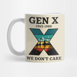 Gen X 1965-1980 We Don't Care - Retro Mountain Landscape Mug