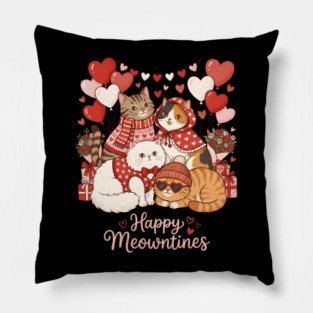 Happy Meowentines - Cat Love Celebration Pillow