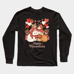Happy Meowentines - Cat Love Celebration Long Sleeve T-Shirt