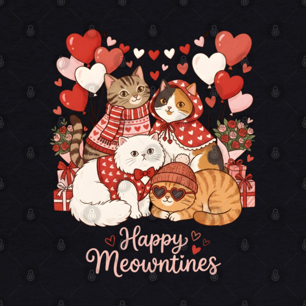Happy Meowentines - Cat Love Celebration by Creatifly Graphic Tees