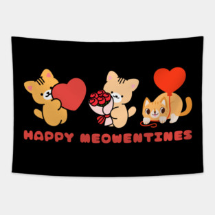 Happy Meowntines - Kittens of Love Tapestry