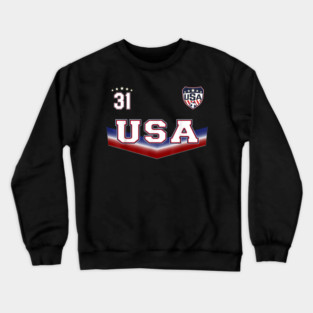 American USA Flag Soccer Jersey Favorite Lucky Number 31 Women Men Crewneck Sweatshirt
