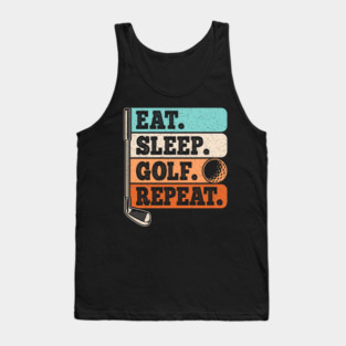 Eat Sleep Golf Repeat Golf Player Retro Golfer Vintage Tank Top