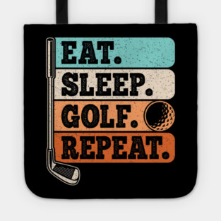 Eat Sleep Golf Repeat Golf Player Retro Golfer Vintage Tote