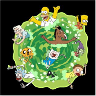 Multiverse Cartoon Portal Mashup Posters and Art