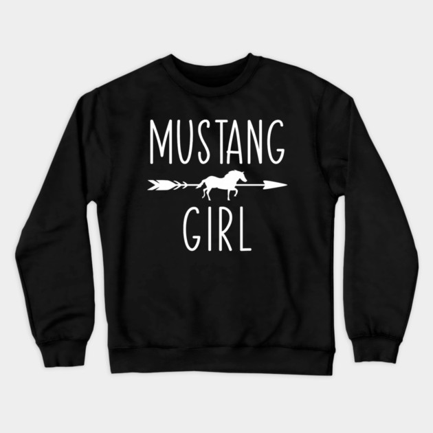 Equestrian Mustang Horse Girl Horses Lover Riding Racing Crewneck Sweatshirt by yangho