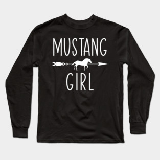Equestrian Mustang Horse Girl Horses Lover Riding Racing Long Sleeve T-Shirt