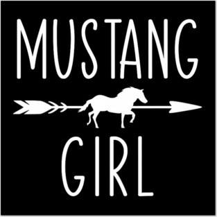 Equestrian Mustang Horse Girl Horses Lover Riding Racing Posters and Art