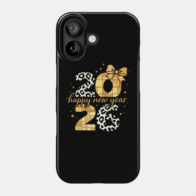 Happy New Year Cute Gold Disco Ball Bow New Year's Eve Girls Phone Case by shirtlux