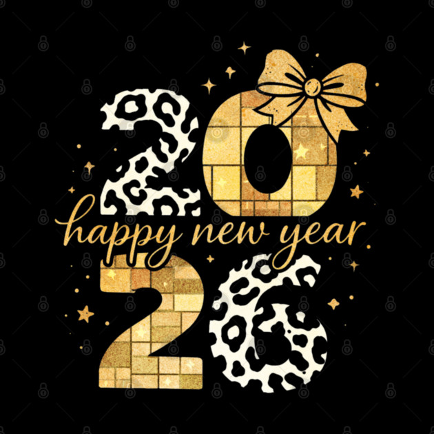 Happy New Year Cute Gold Disco Ball Bow New Year's Eve Girls by shirtlux